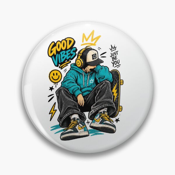 Item preview, Good Vibes Streetwear Skater Gen Z Graphic designed and sold by LarkLeaf.
