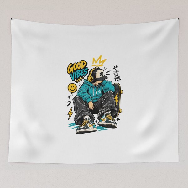 Item preview, Good Vibes Streetwear Skater Gen Z Graphic designed and sold by LarkLeaf.