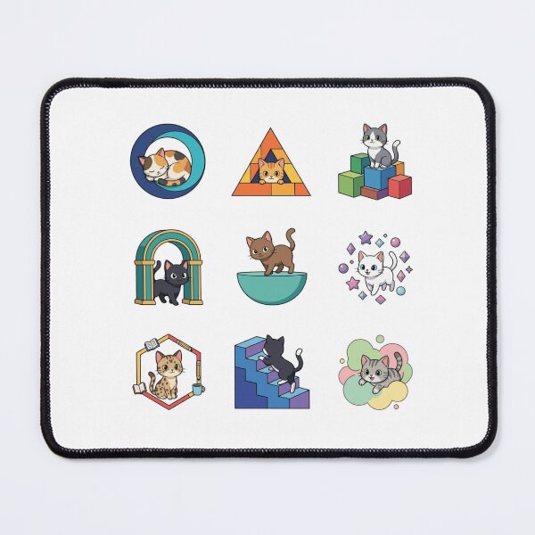 Item preview, Geometric Cat Abstract Shapes Pastel Cubes Cute Sticker Sheet designed and sold by mood-draftsman.