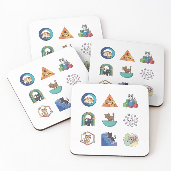 Item preview, Geometric Cat Abstract Shapes Pastel Cubes Cute Sticker Sheet    designed and sold by mood-draftsman.
