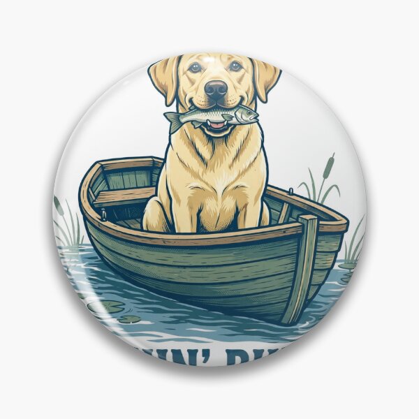 Item preview, Fishin' Buddy — Labrador Retriever Fishing Dog designed and sold by Dudas Garage & Outdoors.