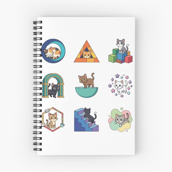 Item preview, Geometric Cat Abstract Shapes Pastel Cubes Cute Sticker Sheet    designed and sold by mood-draftsman.