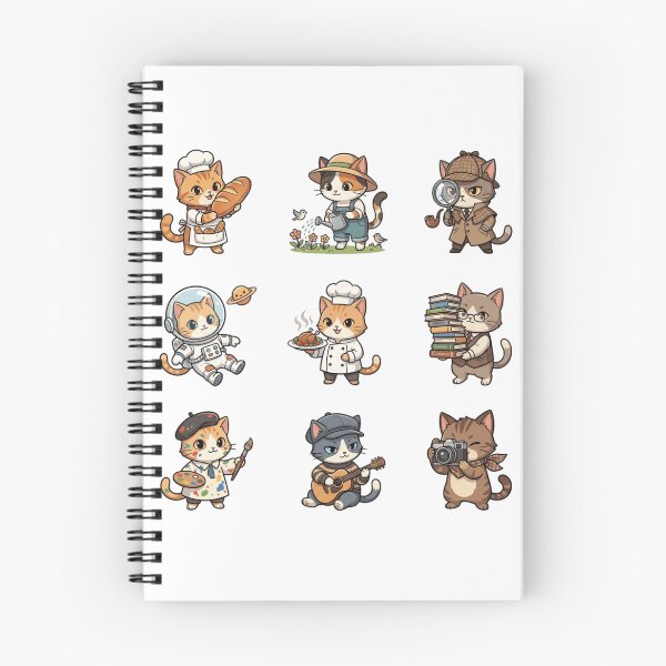 Item preview, Career Cat Astronaut Detective Chef Artist Cute Sticker Sheet    designed and sold by mood-draftsman.