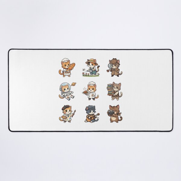 Item preview, Career Cat Astronaut Detective Chef Artist Cute Sticker Sheet designed and sold by mood-draftsman.