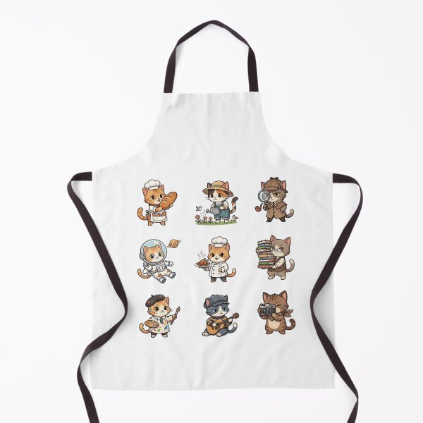 Item preview, Career Cat Astronaut Detective Chef Artist Cute Sticker Sheet    designed and sold by mood-draftsman.