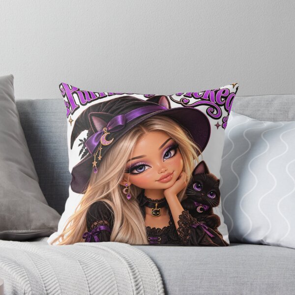 Item preview, Purrfectly Wicked - Black Cat Witch Halloween Mascot Illustration designed and sold by marafashion.