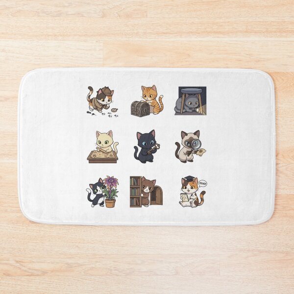 Item preview, Detective Cat Mystery Solving Magnifying Glass Cute Sticker Sheet    designed and sold by mood-draftsman.