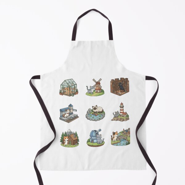 Item preview, Diorama Cat Greenhouse Lighthouse Library Cute Sticker Sheet designed and sold by mood-draftsman.
