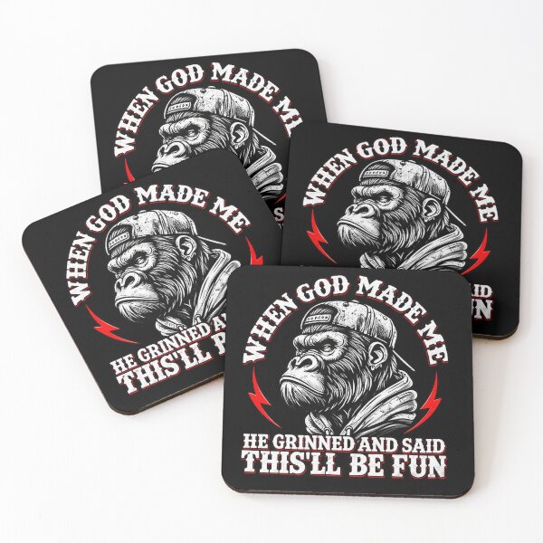 Item preview, When God Made Me He Grinned and Said This'll Be Fun | Funny Gorilla Graphic Tee designed and sold by GarnerSupplyCo.