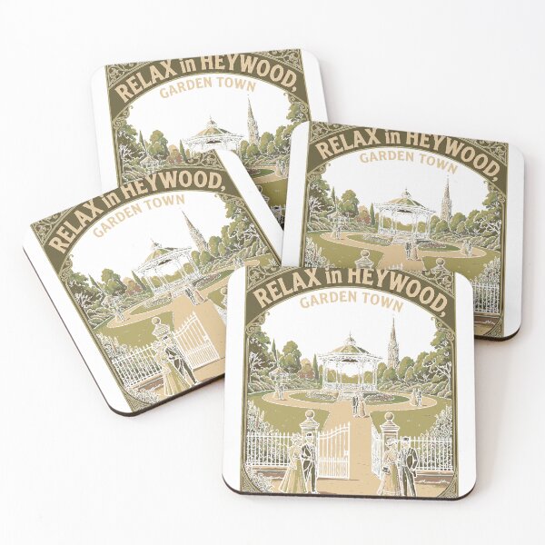Item preview, Relax in Heywood Garden Town Vintage Travel Poster Graphic designed and sold by Alternative Eye.