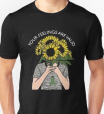 Your Feelings Are Valid Sunflower Mental Health Awareness Shirt Unisex T-Shirt