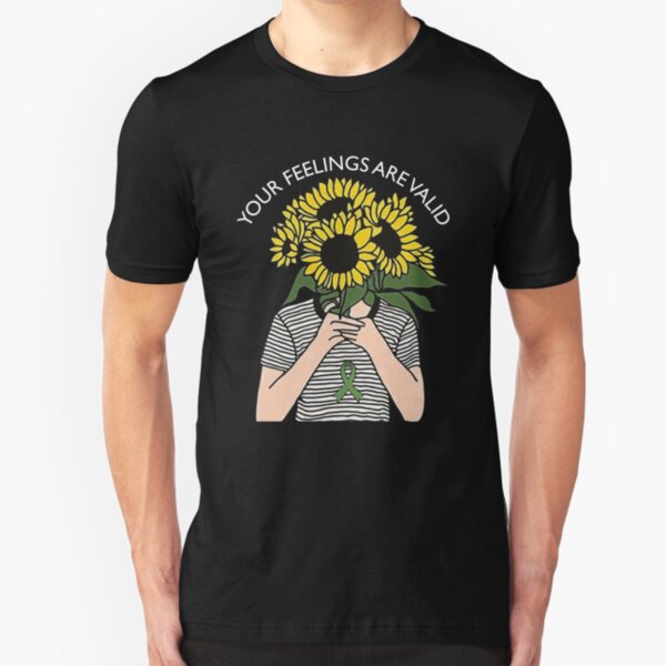 Your Feelings Are Valid Sunflower Mental Health Awareness Shirt Slim Fit T-Shirt