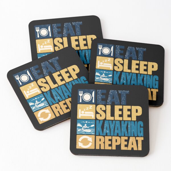 Item preview, Eat Sleep Kayaking Repeat Kayaker Paddling Enthusiast designed and sold by SkeletonsDanger.