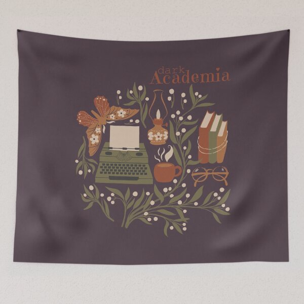 Item preview, Dark Academia Wreath Design--Vintage Bookish Illustration designed and sold by Kozee.