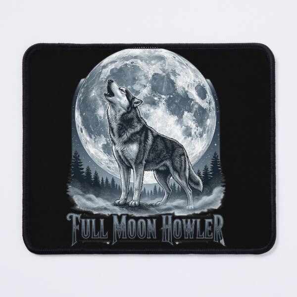 Item preview, Full Moon Howler Funny Werewolf Classic Monster Movie Dog designed and sold by FurRealStudioCo.