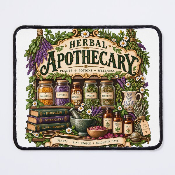 Item preview, Vintage Herbal Apothecary Cabinet designed and sold by MysticCanvasAi.