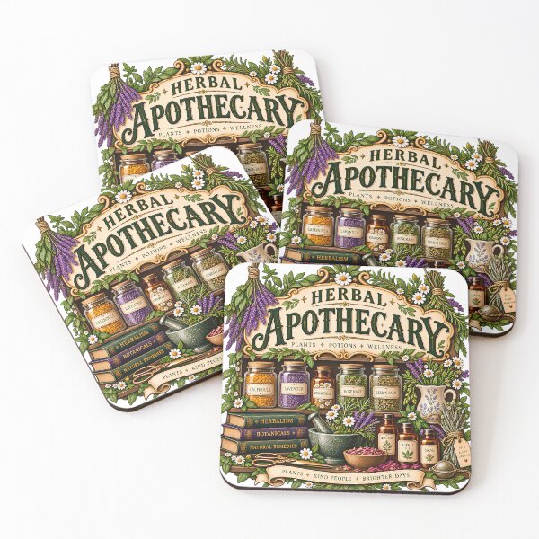 Item preview, Vintage Herbal Apothecary Cabinet designed and sold by MysticCanvasAi.