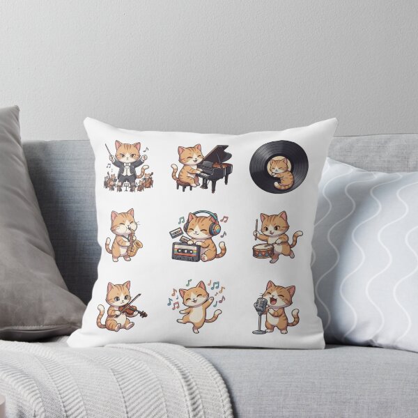Item preview, Musical Cat Piano Vinyl Record Saxophone Cute Sticker Sheet    designed and sold by mood-draftsman.