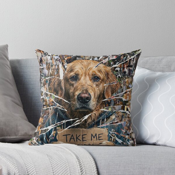 Item preview, Collage of a sad Golden Retriever dog made out of 1000 photos designed and sold by ataliarts.