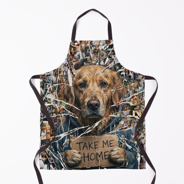 Item preview, Collage of a sad Golden Retriever dog made out of 1000 photos designed and sold by ataliarts.