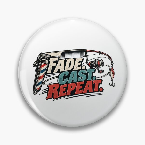Item preview, Barber Fishing T-Shirt – Fade Cast Repeat Funny Barber Gift designed and sold by OFFSHIFT1.