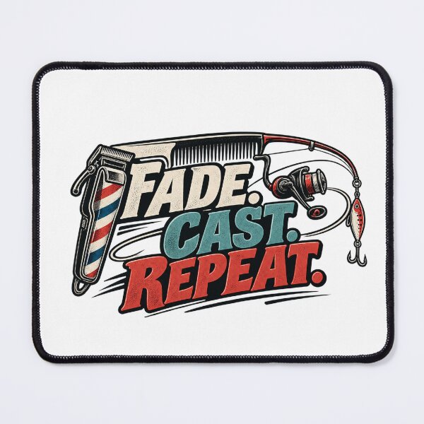 Item preview, Barber Fishing T-Shirt – Fade Cast Repeat Funny Barber Gift designed and sold by OFFSHIFT1.