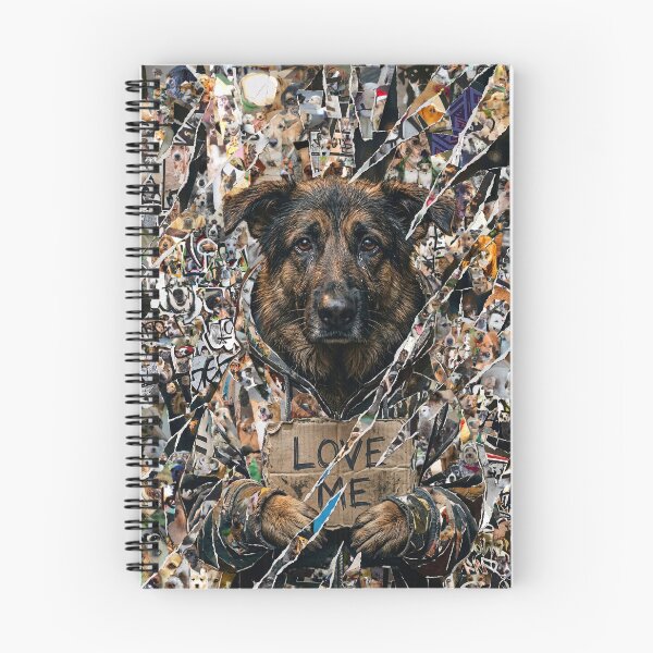 Item preview, Collage of a sad German Shepherd made out of 1000 photos designed and sold by ataliarts.