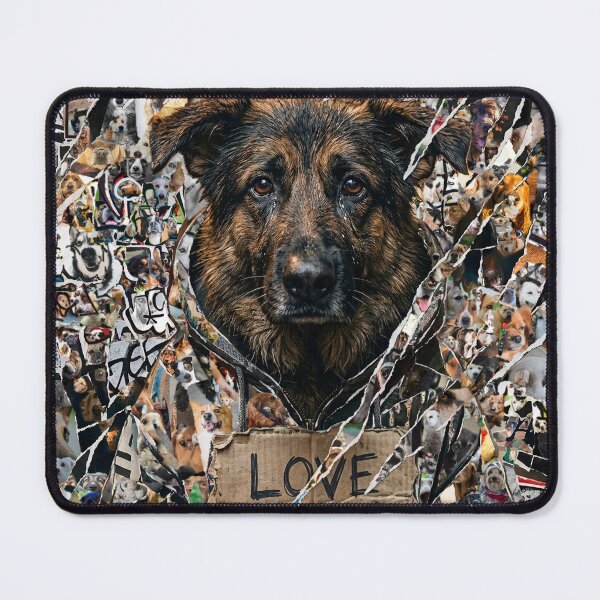Item preview, Collage of a sad German Shepherd made out of 1000 photos designed and sold by ataliarts.