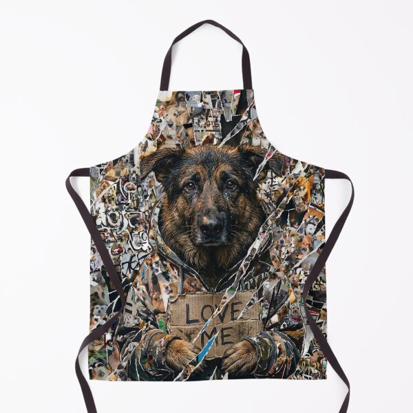 Item preview, Collage of a sad German Shepherd made out of 1000 photos designed and sold by ataliarts.