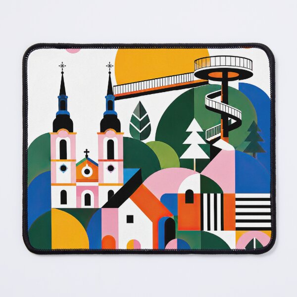 Item preview, Colorful geometric illustration of Anyk?iai, Lithuania, featuri designed and sold by ckybe.