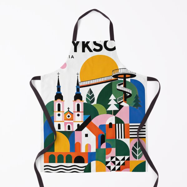 Item preview, Colorful geometric illustration of Anyk?iai, Lithuania, featuri designed and sold by ckybe.