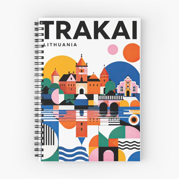 Item preview, Colorful geometric illustration of Trakai, Lithuania, featuring designed and sold by ckybe.