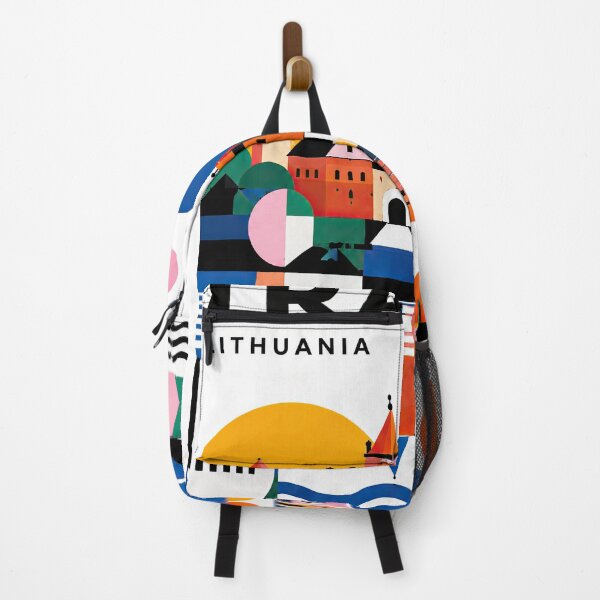 Item preview, Colorful geometric illustration of Trakai, Lithuania, featuring designed and sold by ckybe.