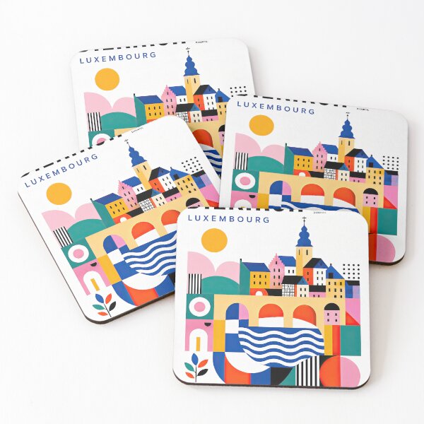 Item preview, Colorful geometric poster illustrating Diekirch, Luxembourg, wit designed and sold by ckybe.