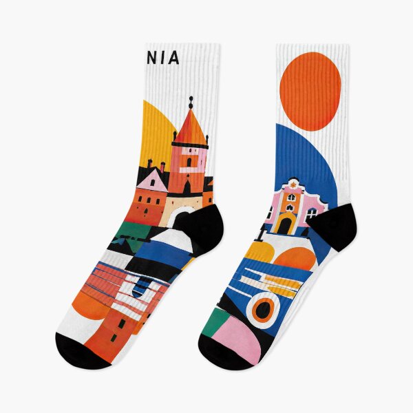 Item preview, Colorful geometric illustration of Trakai, Lithuania, featuring designed and sold by ckybe.