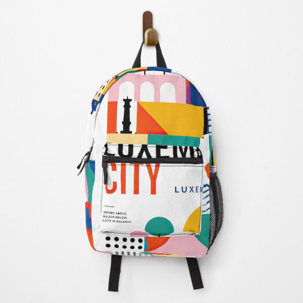Item preview, Colorful geometric poster illustration of Luxembourg City featur designed and sold by ckybe.