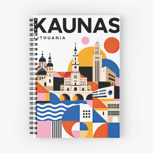 Item preview, Graphic poster illustration of Kaunas, Lithuania, featuring hist designed and sold by ckybe.