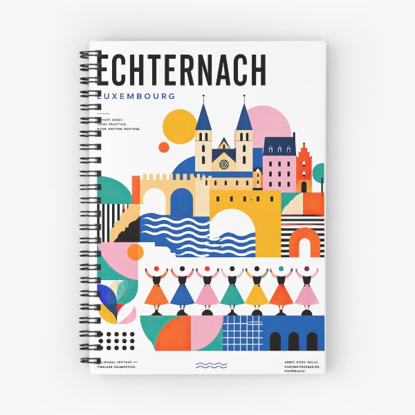 Item preview, Colorful graphic poster featuring Echternach, Luxembourg landmar designed and sold by ckybe.