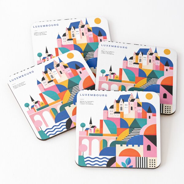 Item preview, Colorful geometric poster illustration of Vianden, Luxembourg, f designed and sold by ckybe.