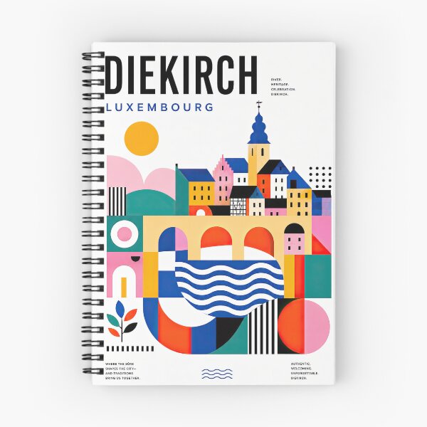Item preview, Colorful geometric poster illustrating Diekirch, Luxembourg, wit designed and sold by ckybe.