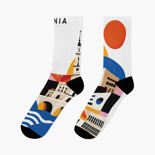 Item preview, Graphic poster illustration of Kaunas, Lithuania, featuring hist designed and sold by ckybe.