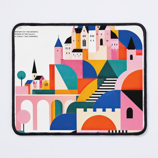 Item preview, Colorful geometric poster illustration of Vianden, Luxembourg, f designed and sold by ckybe.