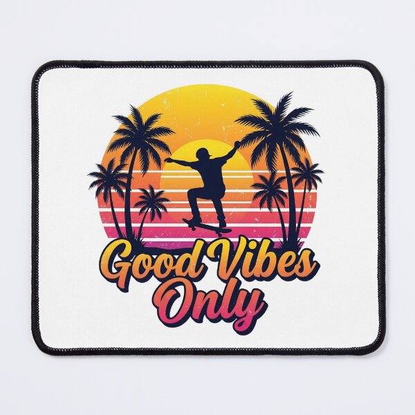 Item preview, Good Vibes Only Retro Skater Sunset Palm Trees Graphic designed and sold by Bhaskar Digital Art.
