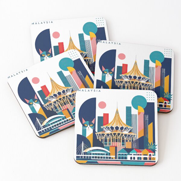 Item preview, Colorful geometric Kuala Lumpur travel poster featuring the designed and sold by ckybe.