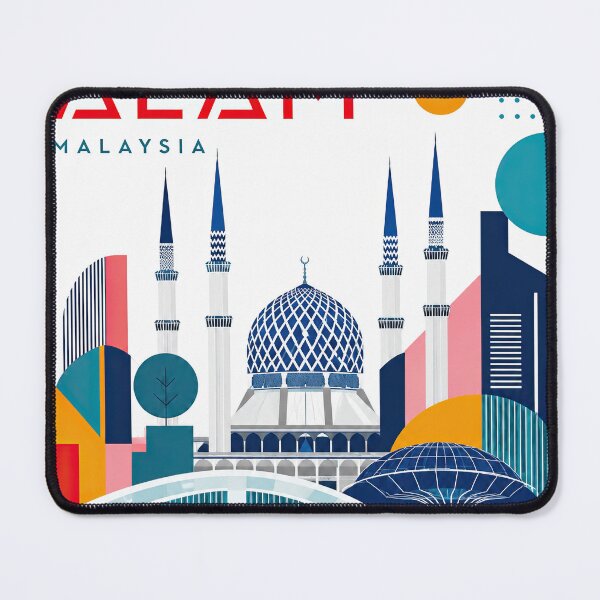 Item preview, Colorful geometric illustration of Shah Alam, Malaysia featuring designed and sold by ckybe.