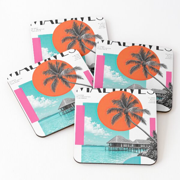 Item preview, Maldives tropical travel poster featuring overwater bungalows, t designed and sold by ckybe.