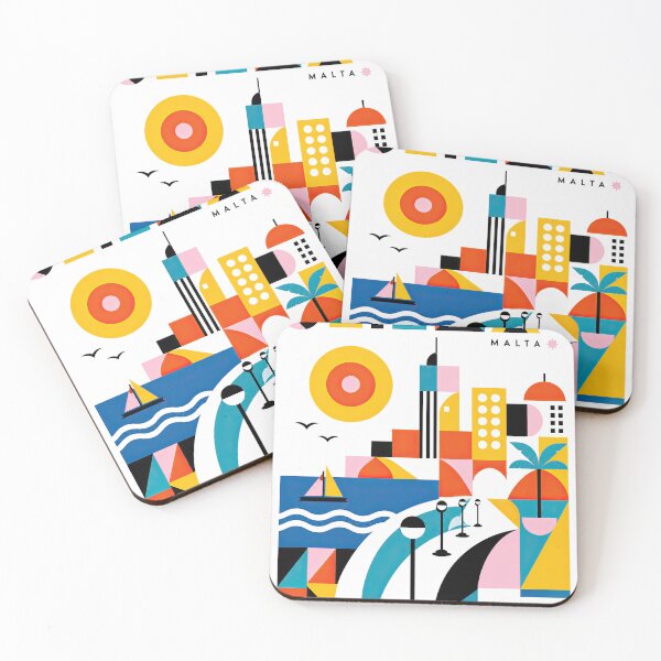 Item preview, Colorful geometric illustration of Malta featuring abstract arch designed and sold by ckybe.