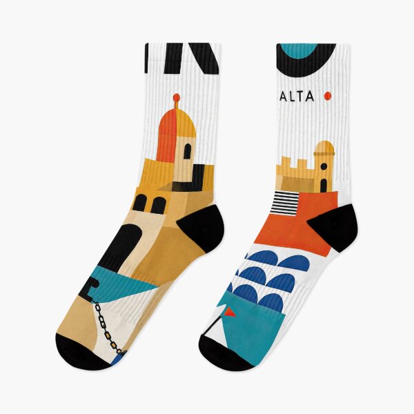 Item preview, Colorful geometric illustration of Malta landmarks, coastal arch designed and sold by ckybe.