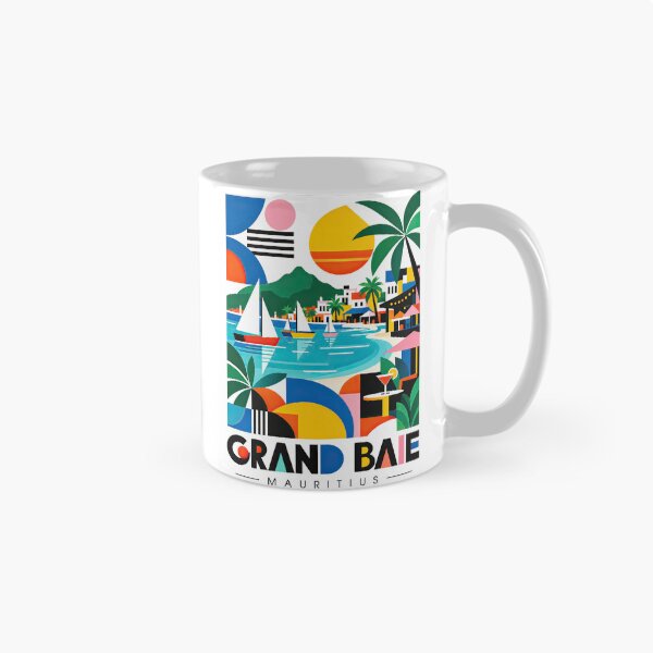 Item preview, Colorful geometric travel poster illustrating a tropical Mauriti designed and sold by ckybe.