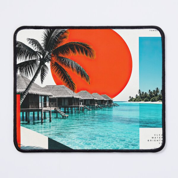 Item preview, Maldives travel poster featuring palm trees, turquoise lagoon, designed and sold by ckybe.